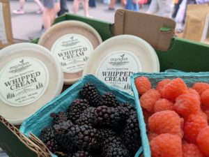 dairy-free whipped cream, plant-based whipped cream and berries