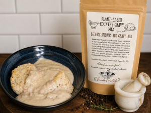 dairy-free country gravy mix, vegan gravy mix, plant-based gravy, country gravy, biscuit gravy, mashed potato gravy, pantry helper, savory gravy mix, comfort food sauce, vegan country gravy, dairy free country gravy, plant based gravy mix, vegan biscuits and gravy, dairy free biscuits and gravy, egg free biscuits and gravy, vegan breakfast gravy, dairy free breakfast gravy, vegan sausage gravy, plant based comfort food gravy, vegan mashed potato gravy, dairy free mashed potato gravy, vegan pot pie gravy, dairy free casserole gravy, vegan thanksgiving gravy, dairy free holiday gravy, southern style vegan gravy, peppered vegan gravy, vegan pantry staples, plant based comfort food, dairy free comfort food, egg free baking, dairy free baking, vegan baking mix, plant based baking mix, allergy friendly baking, vegan brunch ideas, dairy free brunch, vegan holiday baking, dairy free holiday baking, plant based family meals, vegan meal prep, dairy free weeknight dinner, Portland vegan food, Portland dairy free food, Oregon vegan food, small batch vegan food, farmers market vegan food, plant based foods Portland, dairy free foods Portland