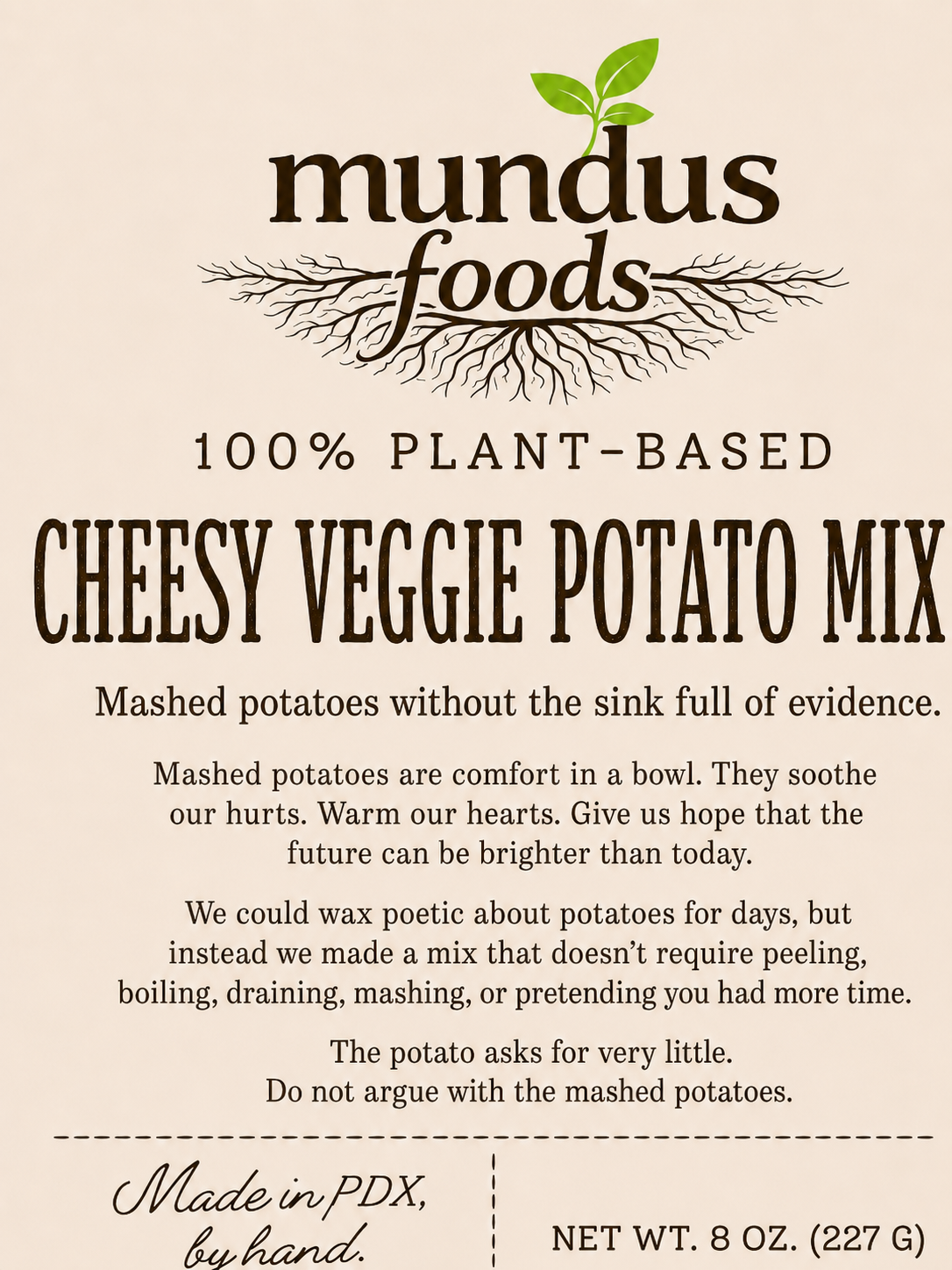 cheesy veggie potato mix, mashed potato mix, vegan mashed potatoes, dairy-free mashed potatoes, plant-based potato side, veggie potato mix, easy potato side dish, vegan comfort food, savory pantry mix, family-friendly vegetables, vegan mashed potatoes, dairy free mashed potatoes, plant based mashed potato mix, vegan cheesy potatoes, dairy free cheesy potatoes, vegan potato casserole, dairy free potato casserole, plant based shepherds pie topping, vegan shepherds pie, dairy free shepherds pie, vegan potato bowl, dairy free potato side dish, vegan holiday potatoes, dairy free holiday side, plant based comfort food, vegan loaded mashed potatoes, dairy free loaded potato bowl, vegan pantry side dish, vegan pantry staples, plant based comfort food, dairy free comfort food, egg free baking, dairy free baking, vegan baking mix, plant based baking mix, allergy friendly baking, vegan brunch ideas, dairy free brunch, vegan holiday baking, dairy free holiday baking, plant based family meals, vegan meal prep, dairy free weeknight dinner, Portland vegan food, Portland dairy free food, Oregon vegan food, small batch vegan food, farmers market vegan food, plant based foods Portland, dairy free foods Portland